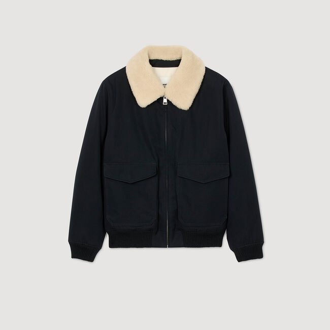 Removable collar aviator jacket