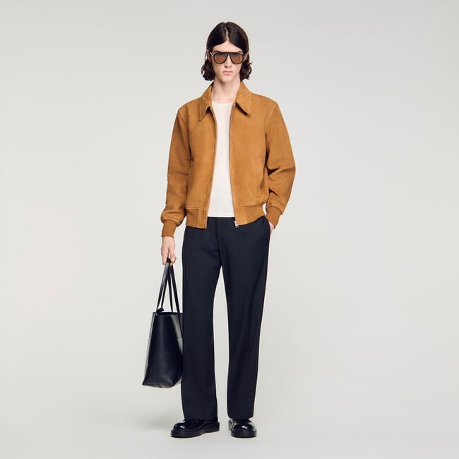 Suede leather jacket