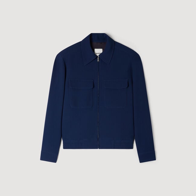 Textured zip-up jacket