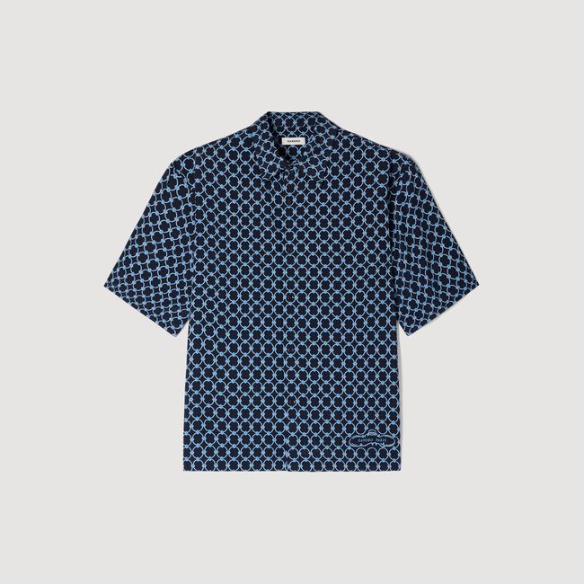 Link print loose-fit shirt
