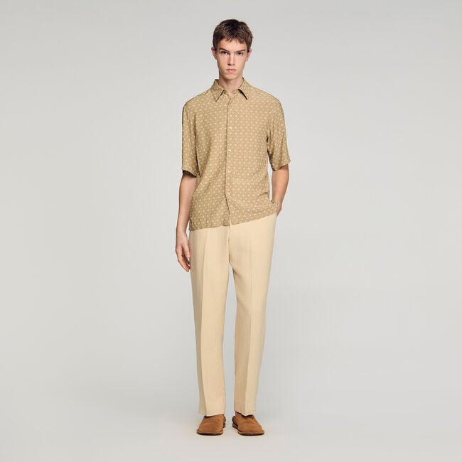 Loose-fit chain link print shirt