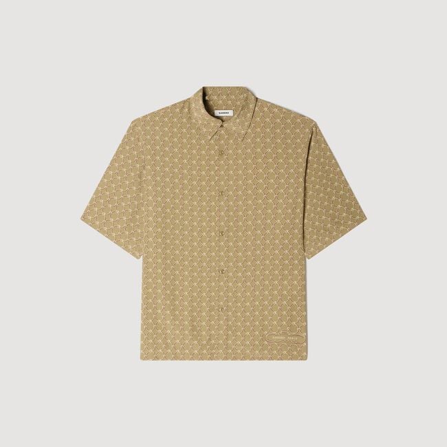 Loose-fit chain link print shirt