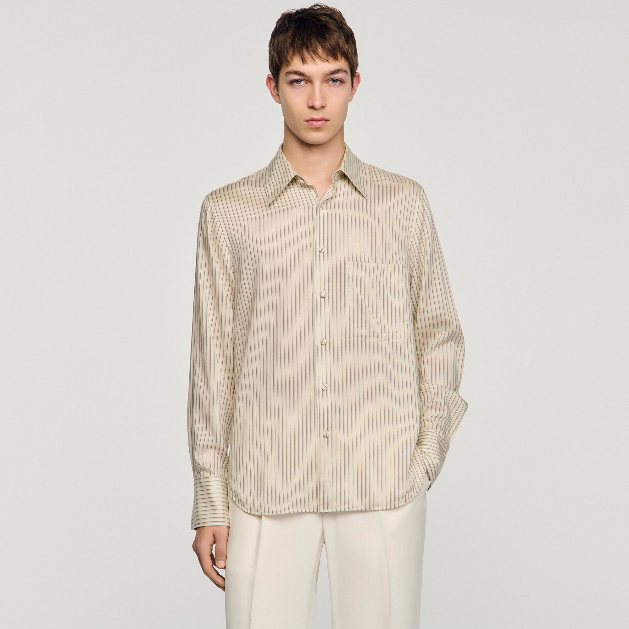 Striped loose-fit shirt