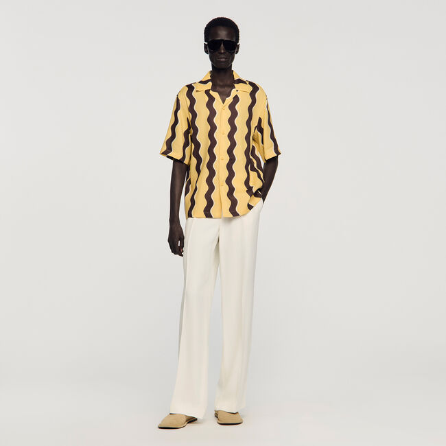 Printed linen shirt
