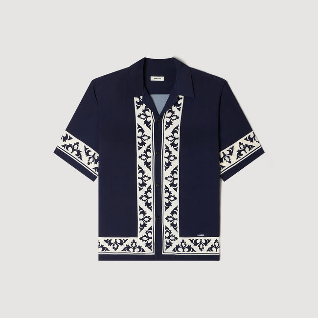 Loose-fit contrast print shirt