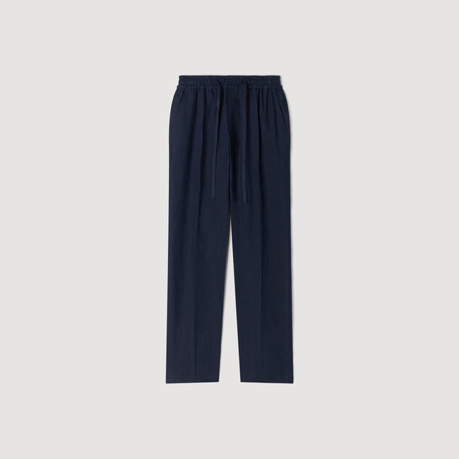 Straight-leg linen trousers