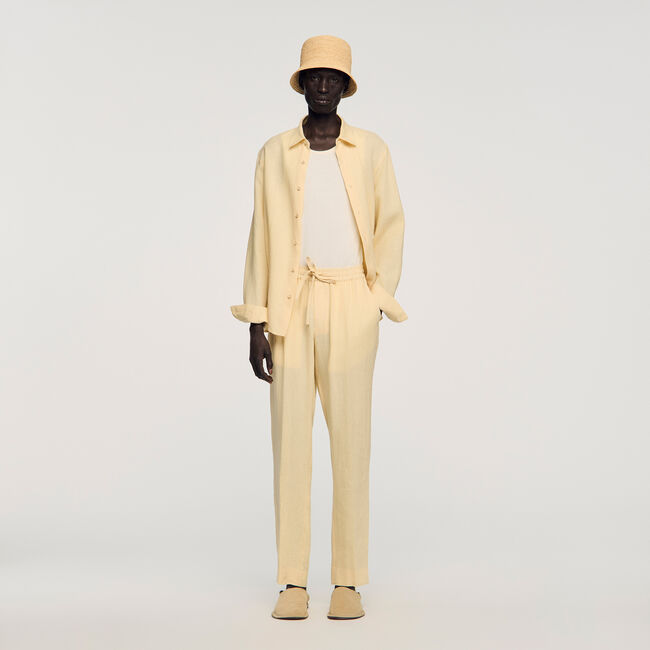 Elasticated linen trousers