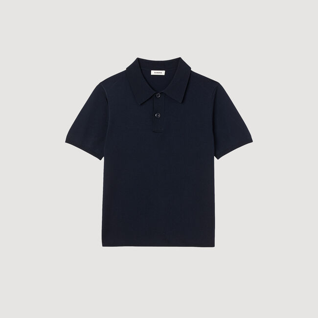 Short-sleeve knitted polo shirt
