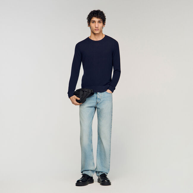 Textured knit sweater