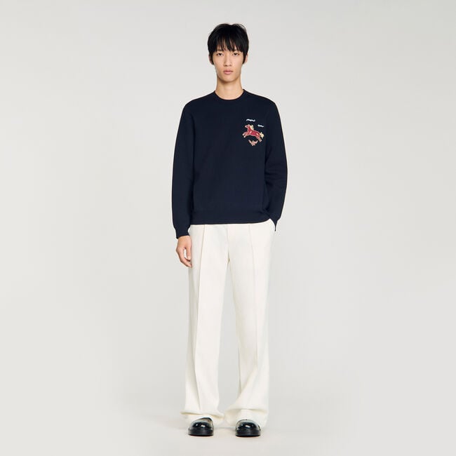 Embroidered horse sweatshirt