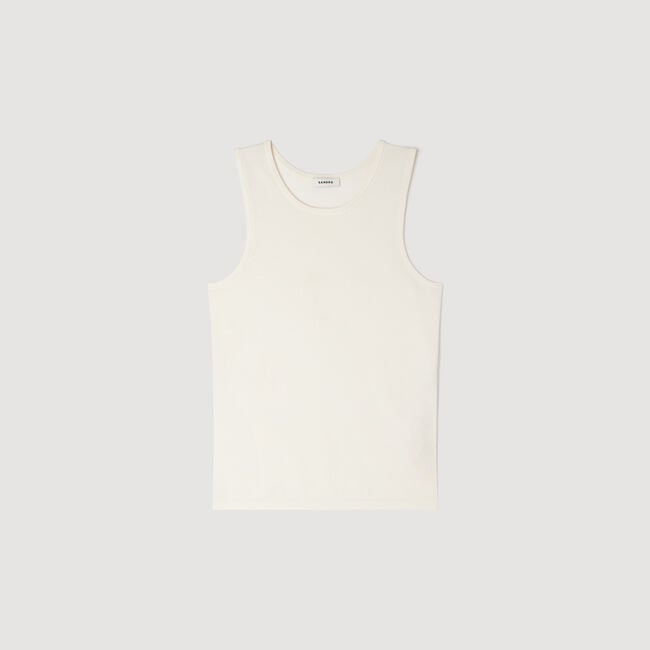 Knit crew neck vest top