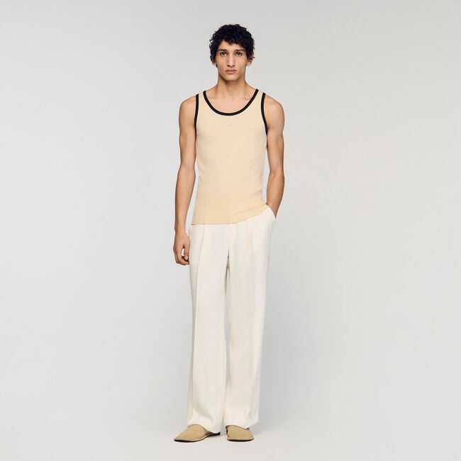 Cotton vest top with patch