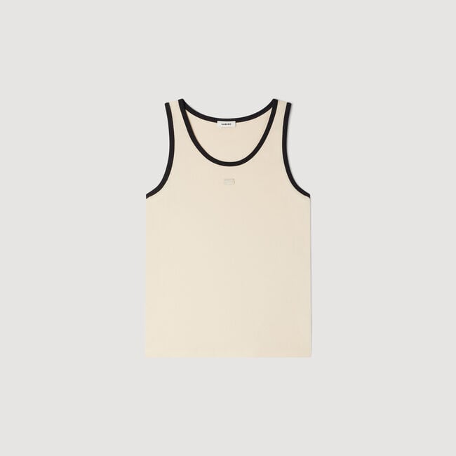 Cotton vest top with patch