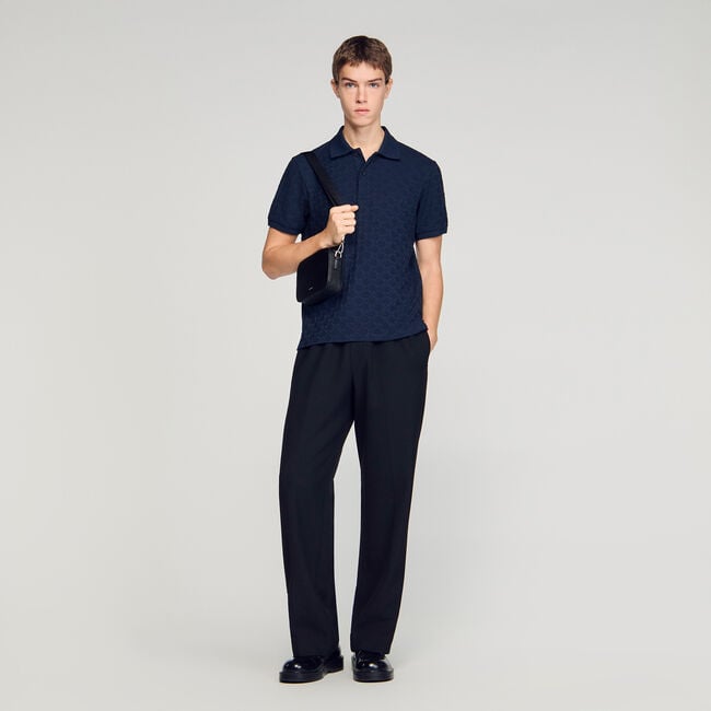 Square Cross jacquard polo